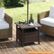 Costway Outdoor Side Table with 1.93" Umbrella Hole Zinc-iron Alloy Tabletop for Poolside